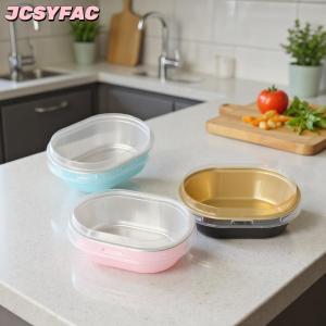 JCSYFAC 10pcs nhôm lá mỏng bánh container cupcakes Chảo lót với nắp đậy chịu nhiệt lá nướng ly dễ dàng để sử dụng công cụ nhà bếp