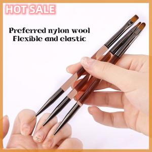 🔥🔥🔥dingdaocunz 3 Pcs Manicure Brushes Dual Use Gel Gradient Brush Ultra Thin Line Drawing Pen Dual End Nail Art Design Painting Tools