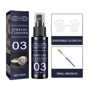 30ML Jewelry Cleaner Spray Set Non-Toxic Cleaner Anti-Tarnish for Gold Silver Rings Watch Diamond