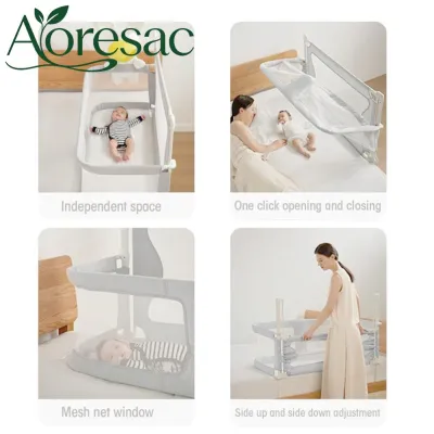 Aoresac เปลเด็ก 3 ใน 1 สำหรับทารกแรกเกิดเตียงข้างเตียงยามแบบพกพาเตียงเด็กพับได้ Bassinet ข้างเตียง Sleeper