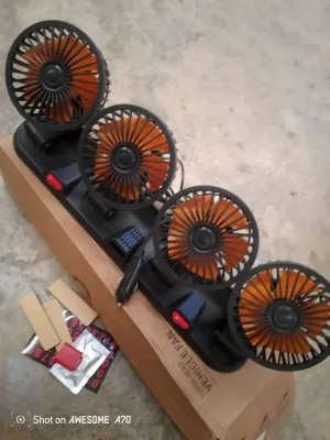 Universal 3 Head Car Fan 5v/12v/24v Automotive Fan 360° Foldable Adjustable Cooling Fan Low Noise USB port/cigarette lighter port