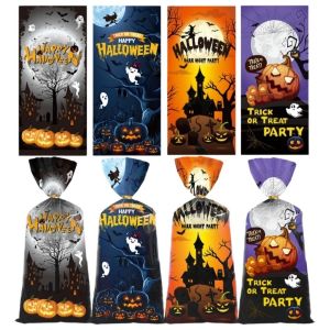GIORGIONE 50pcs Có thể tái sử dụng Túi kẹo Halloween Tinh tế Dễ thương Túi dây rút Phù thủy Thực tế Đồ ăn vặt Kẹo Bánh quy Túi Dành cho trẻ em