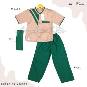 Setelan koko anak laki laki koko kurta anak lengan pendek set baju muslim anak laki laki baju dan atasan Usia 1-12Tahun
