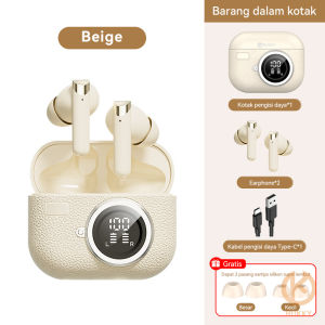 HUKKY MR8 TWS Earphone Bluetooth ANC Noise Reduction Bluetooth 5.4 Headset LED Power Display Headphones Wireless Headset Dengan Mikrofon Earphone