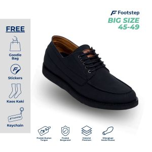 Sepatu Casual Pria Formal Big Size Jumbo Hugo Black Original Shoes