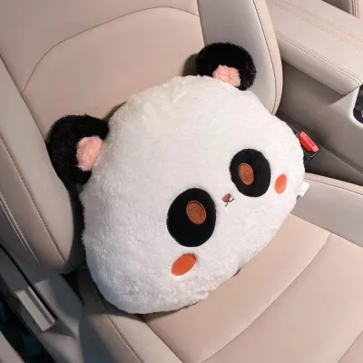 Panda Cartoon Plush Rabbit Lumbar Support Plush Rabbit Rabbit Plush Soft Seat Cushion Auto Seat Mat Stuffed Rabbit Car Headrest Neckpillow Four Seasons