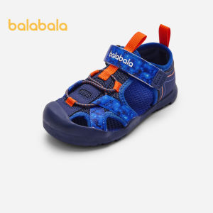 Balabala Childrens Shoes Childrens Sports Sandals Boys Beach Shoes 2024 New Summer Baotou Non Slip Shoes Velcro