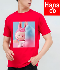 Kaos Pria Model Terkini Trending Motif 3D Bahan katun 24s Labubu Hug   H0486 By