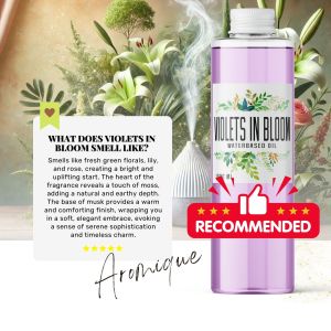VIOLETS IN BLOOM Premium Aromique Diffuser Oil | Water Soluble Essential Oil for Fresh Air & Humidifiers 1L