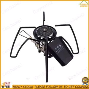 【Cozyhome2】 2900W Foldable Spider Stove Stainless Steel Folded Camping Gas Stove Adjustable Camping Stove Burners for Outdoor Hiking Cooking