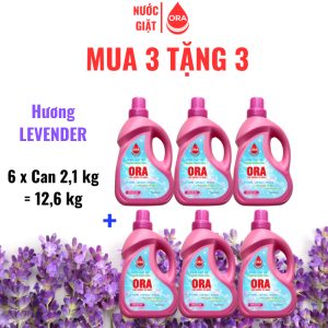 [126kg - MUA 3 TẶNG 3] Combo 6 Can Nước Giặt Xả ORA Hương Nước Hoa Lưu Hương Thơm Lâu Dịu Nhẹ An Toàn Cho Da Làm Sạch Tốt Bền Màu Quần Áo