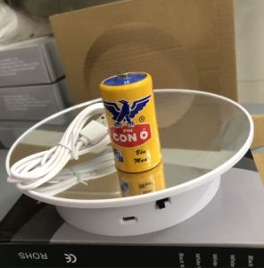 đế xoay điện trưng bày sản phẩm 20cm dùng điện hoặc pin