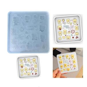 Đáng yêu 3D GẤU mạnh mẽ Khuôn Silicone đồ trang trí nội thất để tạo thạch cao tượng nhỏ bằng nhựa dẻo trang trí hàng ngày sử dụng bình thường