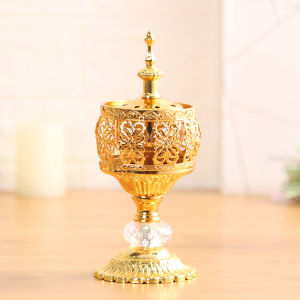 Alloy Incense Burner Bakhoor Burner Arab Incense Stick Holder Golden Incense Sticks Vintage Incense Base 阿拉伯手持香炉 檀香 沉香 香插 熏香炉 香座 家居装饰
