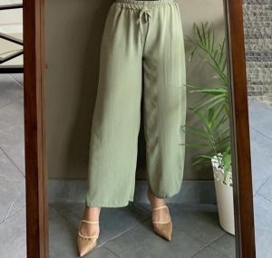 Si - Celana Kulot Crinkle Airflow Model Tali Serut Pinggang Kulot Panjang Wanita Premium