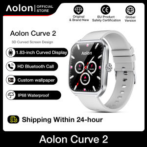Aolon Curve2 Smartwatch New | Zinc Alloy Frame | Running Pace | 1.83-inch 3D Curved Screen | Bluetooth Call | Custom Wallpaper | Health Monitoring Jam tangan pintar pria Wanita dewasa 2025