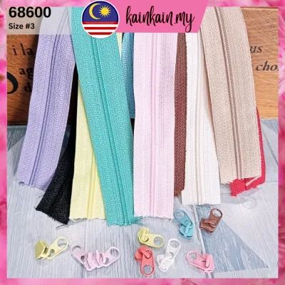 #3 Nylon Zip Potong by Meter Kusyen Fashion Jahit Handmade Kraf puller zip head changable (68600)