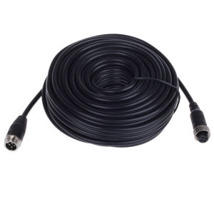 4Pin Connector Plug Video and Power Shield AV Cable Waterproof Shock Proof for Car Truck BUS Caravans Motorhome Horse Trailer Reverse Camera Parking