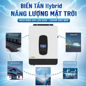 Inverter Hybrid 3200W DC24V AC230V Sóng Sin Tinh Khiết Hỗ Trợ Bù Lưới Sạc 80A