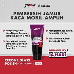 GLASS POLISH Zerone Japan 100gr Poles Kaca Mobil Pengkilap Pembersih Jamur Kaca Mobil Ampuh