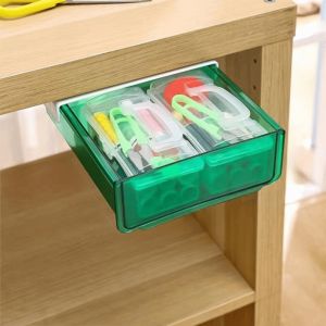 YUBAGUANB Clear Under Desk Drawer Large Storage Slide Out Tray Table Bottom Organizer Convenient Easy To Install Stationery Storage Tray Office Desk