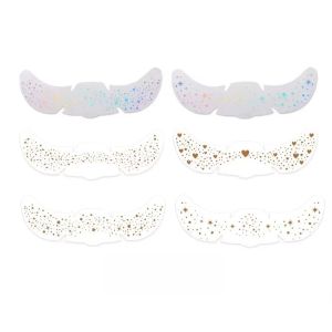 LEKGAVD 6Pcs Trái tim ngôi sao Hình xăm tạm thời cho khuôn Lấp lánh Bền lâu Hình Xăm tàn nhang Thời trang Trang điểm tàn nhang Miếng dán hình xăm Trang điểm