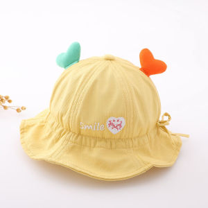 Summer Hat for Baby Girls UV Protection Kids Beach Cap Sun Bucket Wide Brim Neck Ear Cover 0-3Years Sunhat for baby adjustable head girth with rope