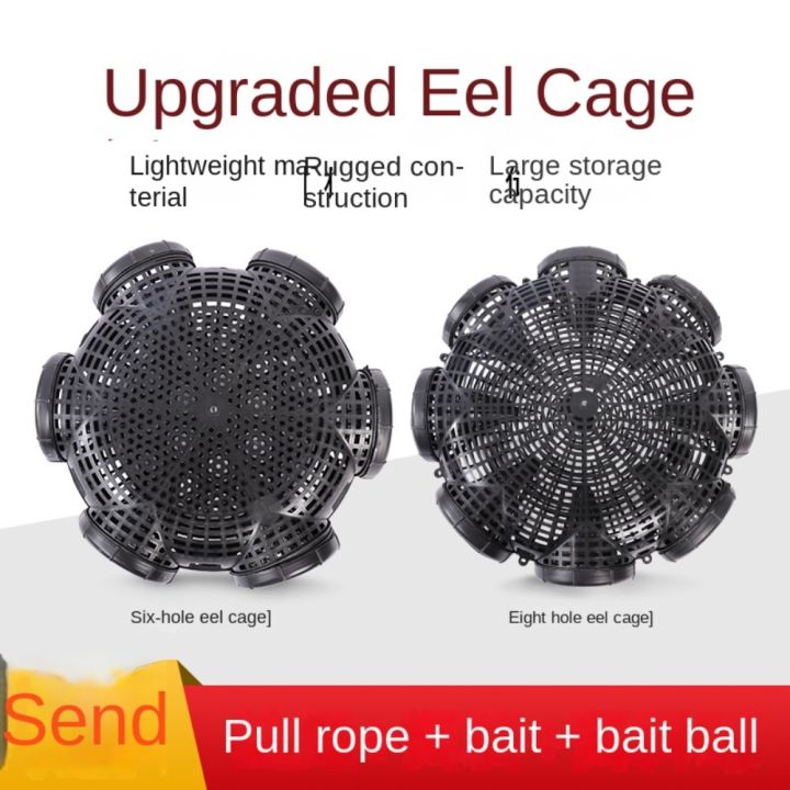 MARRIITT 8-hole / 6-hole Fish Net Cage Black Fishnet Fishing Pot 2024 ...