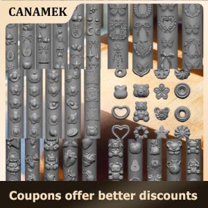 【 CANAMEK 】 3D Silicone Mold For Nail Art Design Relief Bow Strawberry Baroque Pattern Manicure Templates Plates Tools Accessories