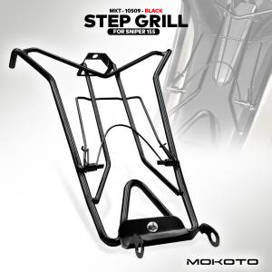 MOKOTO SNIPER 155 STEP GRILL BLACK / CHROME HEAVY DUTY STEEL CENTER CARRIER FOR YAMAHA SNIPER 155 MOTORCYCLE SPEEDMOTO