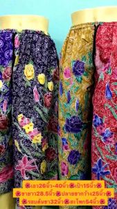 กางเกงผ้าถุง กางเกงลายเอวยางยืดลายไทย กางเกงเอวยางยืด
