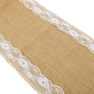 Vintage Natural Burlap Jute Linen Table Runner Christmas Wedding Table Runners Dining Room Restaurant Table Gadget