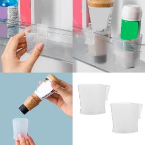 อุปกรณ์พกพาที่เก็บของแบบแขวน Pintu Kulkas ใส2ชิ้นสำหรับกลับขวดโยเกิร์ตดีไซน์สะดวก