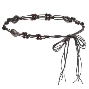 Nghệ nhân Nâu Đính Cườm Eo Dây thắt lưng chuỗi dây đeo trên người cho phụ nữ cổ điển cho nam trang trí thời trang