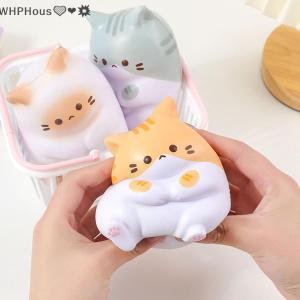 WP💓💛💖 New Cat Stress Relief Squishy Toy PU Slow Rising Squeeze Antistress Ball Cartoon Table Ornaments Squishy Stress Reliever Toys