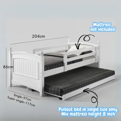 Furniture Direct AYESHA Pullout Bed With Guard Rail-2 Sizes