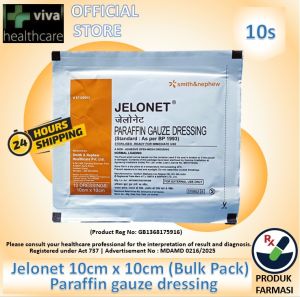 (Big Pack) Jelonet 10cm x 10cm 10s (for big wound) use Smith & Nephew Wound Dressing Paraffin Gauze
