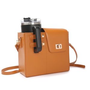 clu Outdoor portable Stanley water cup storage bag stylish leather backpack water cup storage bag ulc