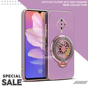 Case Vivo S1 Pro Soft Case Stand Holder Ring Fun Silicone Luxury Plating