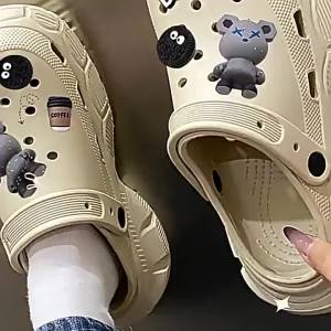 [Free Shipping] 5.0 High-Heel EVA Perforated Sandals For Men Summer Outdoor Closed-Toe Slippers Thick-Soled Sports MenS Sandals For The Beach