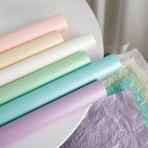 NOBLELYN 20pcs 50x70cm Flower Wrapping Paper Pearlescent Finish Monochrome Design Bouquet Wrapping Paper Packing Paper Waterproof Material Waterproof Wrapping Paper Florist Use
