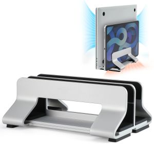 Vertical Laptop Stand Tool-Free Adjustable Aluminum Laptop Stand Holder Vertical Width From 0.35"-1.6" Supports Almost All Laptops