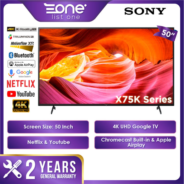 Sony 50 Inch 4K UHD Google TV KD-50X75K | HDR Netflix TV | 50X75K ...