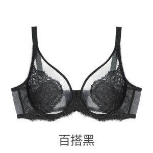 Large size women full cup bra set for showy breasts