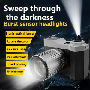 【COD + Local Seller】1000m Zoom Headlight Flashlight Rechargeable waterproof 90000 High Lumen Headlamp with 3 Modes