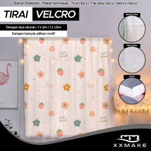 [Gratis Ongkir Pengiriman cepat ]XXMAKE Tirai Gorden Magic Velcro Velcro Tirai Tirai Hordeng Tanpa Bor Jendela Pintu Velcro Pemasngan Gampang 3 Ukuangorden tempel