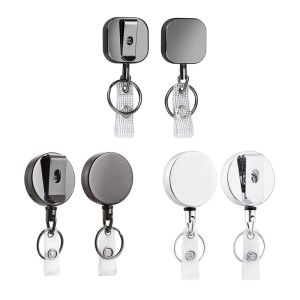 PIT ORPHAN28AN5 Multi-functional Key Ring Retractable ID Card Badge Holder Retractable Key Chain Badge Reel Clip Lanyard Clip