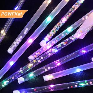 【PCWFKef】 1PC trẻ em đầy màu sắc phát sáng gậy nhấp nháy trái tim sao bướm cô gái công chúa cổ tích Wands vai trò chơi hiển thị cosplay bên ủng hộ