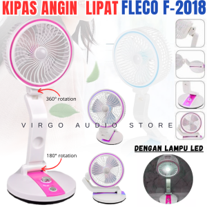 Kipas led Portable F-2018 bisa di cas / Kipas Lipat / Mini Fan FLeco 2018 | kipas folding fan batre dan bisa di cas/portable