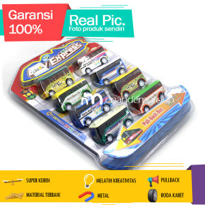 Mainan Anak Bus Express Pullback Set Isi 8